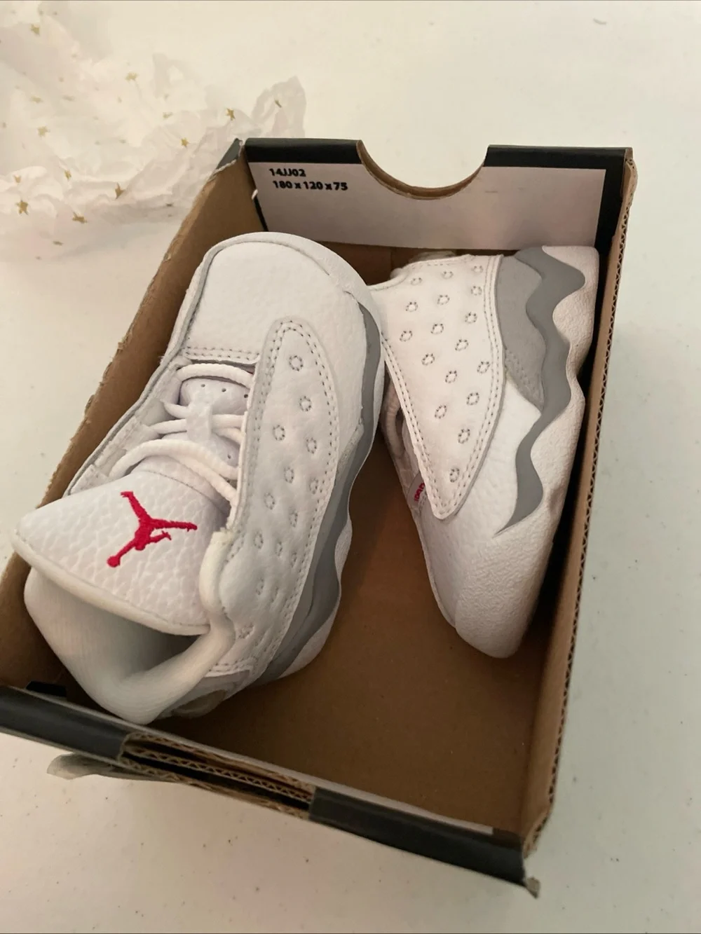 Jordan 13 Retro Sneakers Toddler Size 4c Wolf Grey Leather Lace Up DJ3004-160